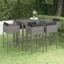 Garden bar furniture set 7 pieces and gray synthetic rattan cushions by vidaXL, Garden sets - Ref: Foro24-3094797, Price: 575...