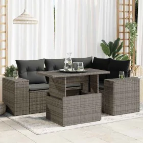 Set of garden sofas with cushions 5 pcs synthetic rattan gray by , Garden sets - Ref: Foro24-3326791, Price: 387,38 €, Discou...