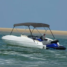 Bimini-Verdeck mit 3 Schleifen anthrazitgrau 183x180x137 cm von vidaXL, Aufbewahrungsabdeckungen für Boote - Ref: Foro24-9313...