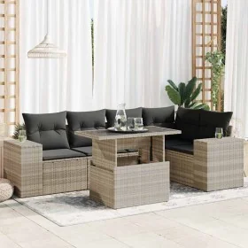 Set de sofás de jardín 6 pzas y cojines ratán sintético gris de , Conjuntos de jardín - Ref: Foro24-3326803, Precio: 499,77 €...
