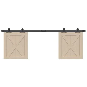 Sliding wardrobe door kit carbon steel 152.5 cm by , DIY accessories - Ref: Foro24-4009674, Price: 30,59 €, Discount: %
