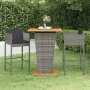 3-teiliges Garten-Barmöbel-Set und graue synthetische Rattankissen von vidaXL, Gartensets - Ref: Foro24-3094803, Preis: 364,1...