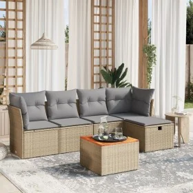 Juego de sofás jardín con cojines beige mezcla 6 pzas ratán PE by , Garden sets - Ref: Foro24-3264713, Price: 334,79 €, Disco...