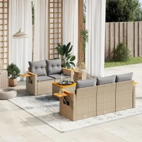 Juego de sofás jardín con cojines 6 pzas ratán sintético beige by , Garden sets - Ref: Foro24-3226626, Price: 419,36 €, Disco...