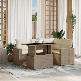 Juego de sofás jardín con cojines 5 pzas ratán sintético beige by , Garden sets - Ref: Foro24-3267248, Price: 421,47 €, Disco...
