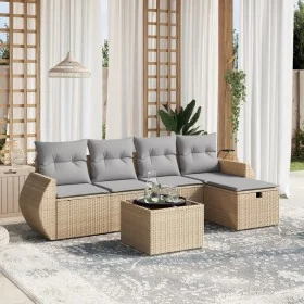 Juego de sofás jardín con cojines beige mezcla 6 pzas ratán PE by , Garden sets - Ref: Foro24-3264095, Price: 381,40 €, Disco...