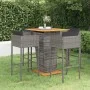 Garden bar furniture set 5 pieces and gray synthetic rattan cushions by vidaXL, Garden sets - Ref: Foro24-3094805, Price: 505...