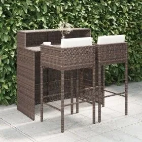 3-piece garden bar set and brown synthetic rattan cushions by vidaXL, Garden sets - Ref: Foro24-3094806, Price: 349,42 €, Dis...