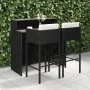 Garden bar furniture set, 3 pieces, with black synthetic rattan cushions. by vidaXL, Garden sets - Ref: Foro24-3094807, Price...