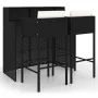 Garden bar furniture set, 3 pieces, with black synthetic rattan cushions. by vidaXL, Garden sets - Ref: Foro24-3094807, Price...