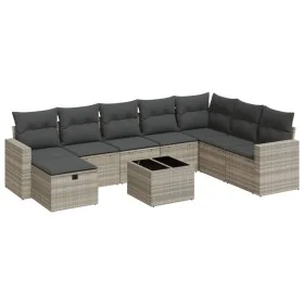 Set muebles jardín 9 pzas y cojines ratán sintético gris claro by , Garden sets - Ref: Foro24-3325448, Price: 607,99 €, Disco...