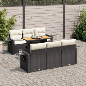 Set de sofás de jardín 7 pzas con cojines ratán sintético negro von , Gartensets - Ref: Foro24-3327108, Preis: 502,11 €, Raba...