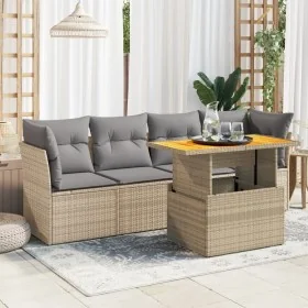Juego de sofás jardín con cojines 5 pzas ratán sintético beige by , Garden sets - Ref: Foro24-3326880, Price: 348,65 €, Disco...
