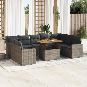 Set de sofás de jardín y cojines 10 pzas ratán sintético gris by , Garden sets - Ref: Foro24-3327084, Price: 657,99 €, Discou...
