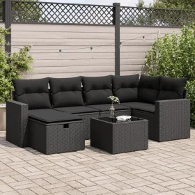 Set de sofás de jardín 7 pzas con cojines ratán sintético negro von , Gartensets - Ref: Foro24-3325391, Preis: 468,90 €, Raba...