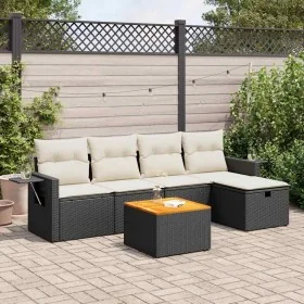 Set de sofás de jardín 6 piezas y cojines ratán sintético negro von , Gartensets - Ref: Foro24-3325808, Preis: 341,64 €, Raba...
