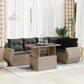 Set de muebles de jardín 6 pzas y cojines ratán sintético gris by , Garden sets - Ref: Foro24-3326641, Price: 442,39 €, Disco...
