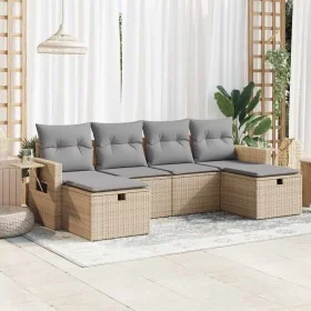 Juego de sofás jardín con cojines 6 pzas ratán sintético beige by , Garden sets - Ref: Foro24-3325525, Price: 384,70 €, Disco...