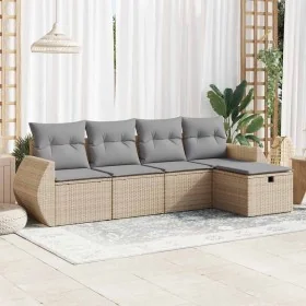 Juego de sofás jardín con cojines 5 pzas ratán sintético beige by , Garden sets - Ref: Foro24-3325565, Price: 333,16 €, Disco...