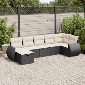 Set de sofás de jardín 7 pzas con cojines ratán sintético negro von , Gartensets - Ref: Foro24-3325602, Preis: 439,36 €, Raba...