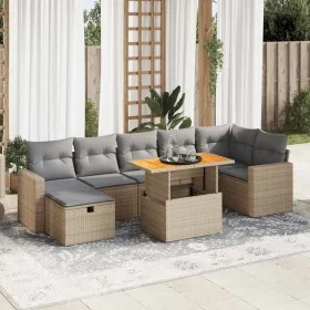 Set sofás jardín y cojines 5 pzas ratán sintético acacia beige de , Conjuntos de jardín - Ref: Foro24-3328011, Precio: 564,14...