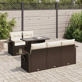 Set sofás de jardín 6 piezas y cojines ratán sintético marrón de , Conjuntos de jardín - Ref: Foro24-3326414, Precio: 496,87 ...