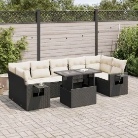 Set de sofás de jardín y cojines 8 piezas ratán sintético negro de , Conjuntos de jardín - Ref: Foro24-3326437, Precio: 543,8...