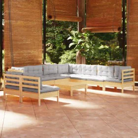 Garden furniture set 10 pieces and cushions solid pine wood by vidaXL, Garden sets - Ref: Foro24-3096832, Price: 789,59 €, Di...