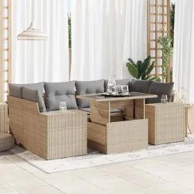 Set sofás de jardín 7 piezas y cojines ratán sintético beige von , Gartensets - Ref: Foro24-3326750, Preis: 551,41 €, Rabatt: %