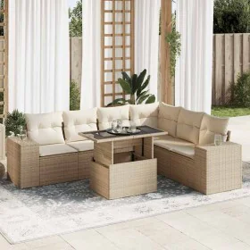 Set sofás de jardín 7 piezas y cojines ratán sintético beige by , Garden sets - Ref: Foro24-3326809, Price: 583,58 €, Discoun...