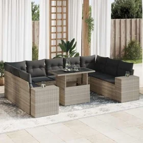 Set sofás jardín 10 pzas con cojines ratán sintético gris claro by , Garden sets - Ref: Foro24-3326863, Price: 750,25 €, Disc...