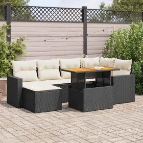 Set de sofás de jardín 7 pzas con cojines ratán sintético negro by , Garden sets - Ref: Foro24-3327059, Price: 455,12 €, Disc...