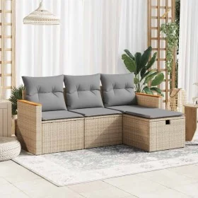 Juego de sofás jardín con cojines 4 pzas ratán sintético beige by , Garden sets - Ref: Foro24-3325895, Price: 261,43 €, Disco...