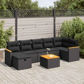Set de sofás de jardín y cojines 8 piezas ratán sintético negro von , Gartensets - Ref: Foro24-3325933, Preis: 486,48 €, Raba...