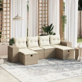 Juego de sofás jardín con cojines 6 pzas ratán sintético beige by , Garden sets - Ref: Foro24-3264474, Price: 420,87 €, Disco...