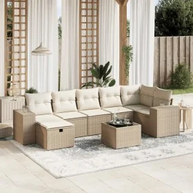 Juego de sofás de jardín con cojines beige 8 pzas ratán PE by , Garden sets - Ref: Foro24-3264464, Price: 550,90 €, Discount: %