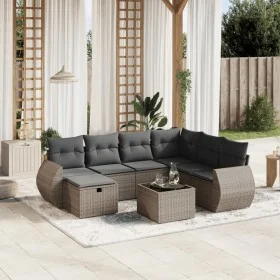 Set de sofás de jardín 8 pzas y cojines ratán sintético gris by , Garden sets - Ref: Foro24-3264156, Price: 495,20 €, Discoun...