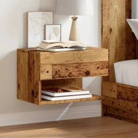 Mesita de noche de pared madera envejecida by , Nightstands - Ref: Foro24-856821, Price: 71,34 €, Discount: %
