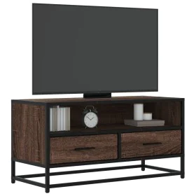 Mueble TV metal y madera ingeniería marrón roble 80x34,5x40 cm von , TV-Möbel - Ref: Foro24-848813, Preis: 63,43 €, Rabatt: %