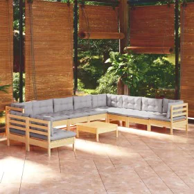 Garden furniture set 11 pieces and cushions solid pine wood by vidaXL, Garden sets - Ref: Foro24-3096844, Price: 839,01 €, Di...