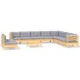 Garden furniture set 11 pieces and cushions solid pine wood by vidaXL, Garden sets - Ref: Foro24-3096844, Price: 839,01 €, Di...