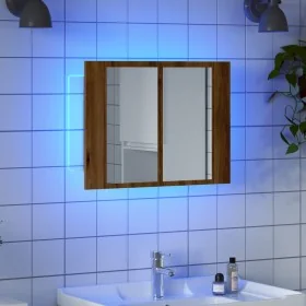 Armario con espejo y LED madera roble artisan 60x12x45 cm by , bathroom vanities - Ref: Foro24-856283, Price: 59,76 €, Discou...