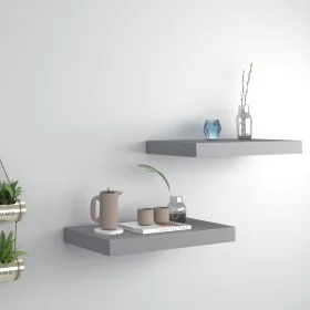 Floating wall shelves 2 pcs MDF gray 40x23x3.8 cm by vidaXL, Shelves and shelves - Ref: Foro24-323848, Price: 28,81 €, Discou...