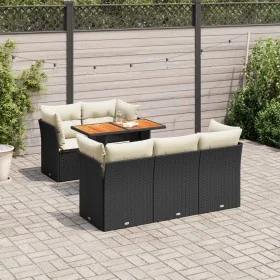 Set de sofás de jardín 6 piezas y cojines ratán sintético negro by , Garden sets - Ref: Foro24-3326884, Price: 433,53 €, Disc...