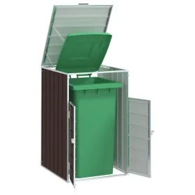 Cobertizo de contenedor de basura acero marrón 72x81x115 cm by , Waste container supports - Ref: Foro24-4006174, Price: 109,9...