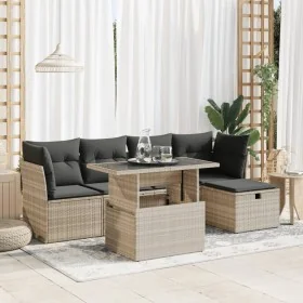 Set de sofás de jardín 6 pzas y cojines ratán sintético gris by , Garden sets - Ref: Foro24-3326143, Price: 450,45 €, Discoun...