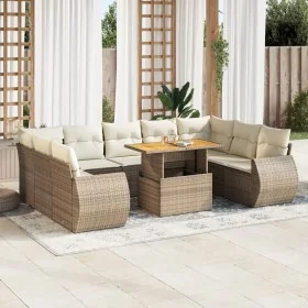 Juego de sofás jardín con cojines beige 10 pzas ratán sintético by , Garden sets - Ref: Foro24-3327306, Price: 816,17 €, Disc...