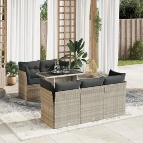 Set de sofás de jardín 6 pzas y cojines ratán sintético gris by , Garden sets - Ref: Foro24-3326103, Price: 505,90 €, Discoun...