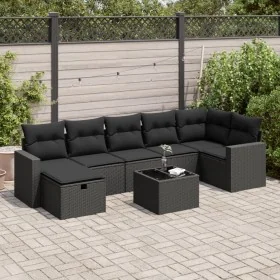 Set de sofás de jardín y cojines 8 piezas ratán sintético negro von , Gartensets - Ref: Foro24-3325411, Preis: 507,98 €, Raba...