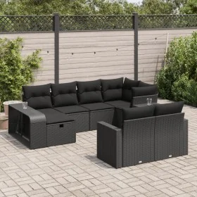 Set de sofás de jardín y cojines 10 pzas ratán sintético negro by , Garden sets - Ref: Foro24-3326059, Price: 584,13 €, Disco...